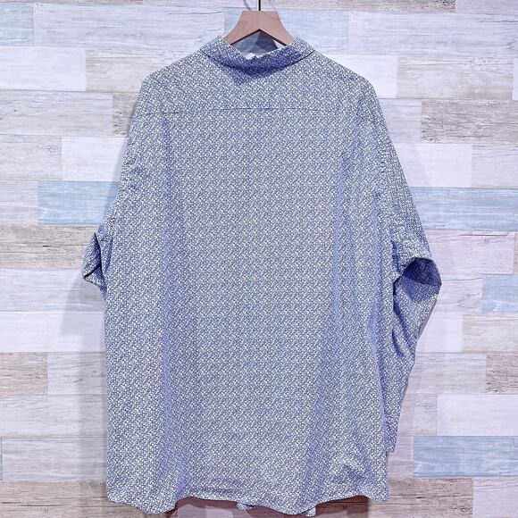 Daniel Cremieux Premium Denim Short Sleeve Shirt Blue White Mens 3XB 3X Big - Picture 3 of 5